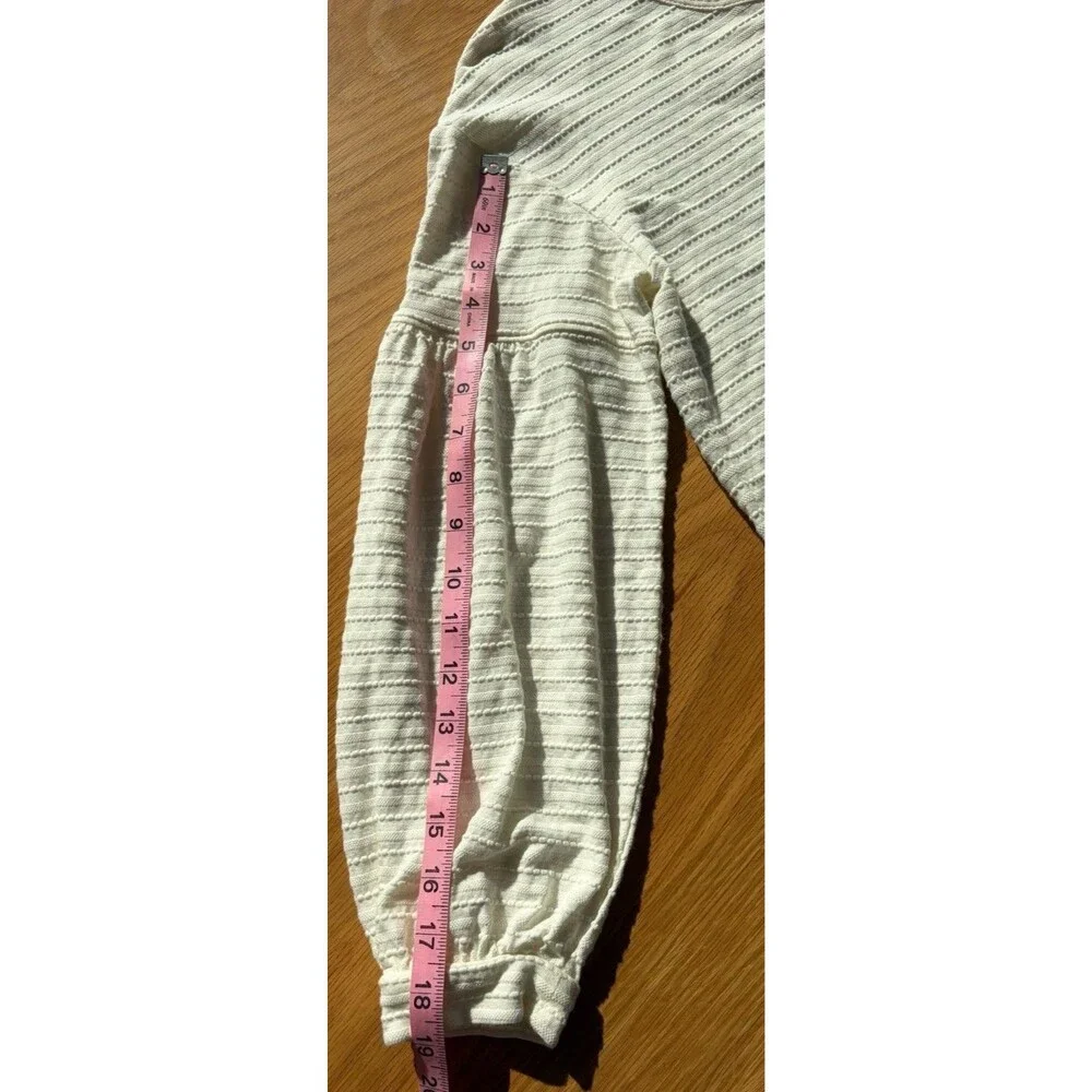 Madewell Texture & Thread Bubble Long Sleeve Top Women Size XS Cream Blouse